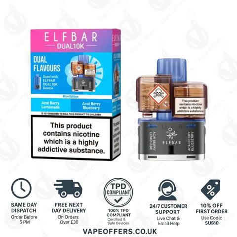 Elf Bar Dual 10K Prefilled Pod Kit