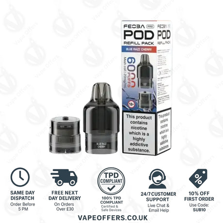 Blue Razz Cherry Feoba Pro 6000 Puffs Prefilled Pods