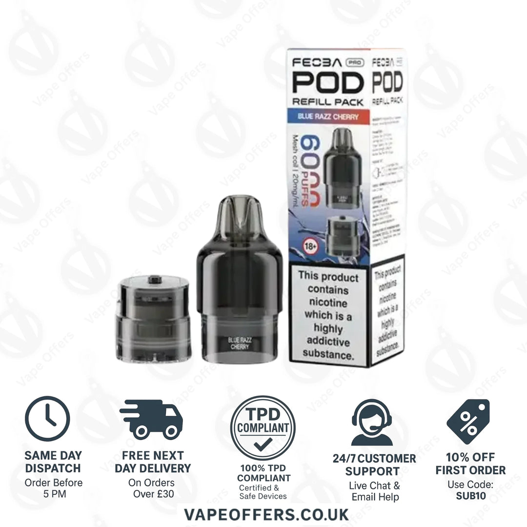 Blue Razz Cherry Feoba Pro 6000 Puffs Prefilled Pods