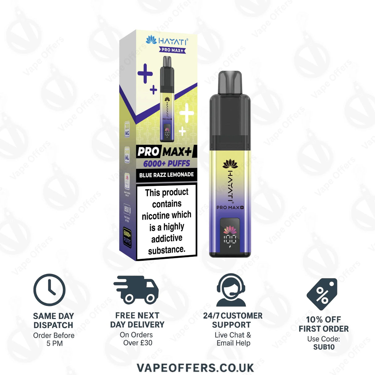 Hayati Pro Max Plus 6000 Pod Kit Blue Razz Lemonade 