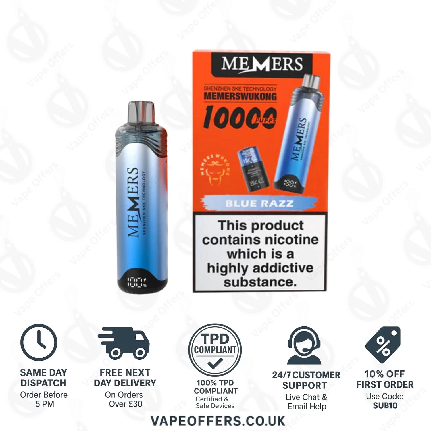 Blue Razz SKE Memers WuKong V10K Puffs Vape Kit  