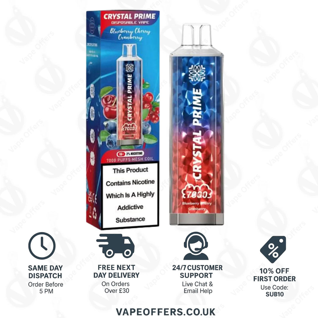 Blueberry Cherry Cranberry Crystal Prime 7000 Vape