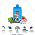 Load image into Gallery viewer, Blueberry Bubblegum Fumot Digital Box 12000 Puffs Vape
