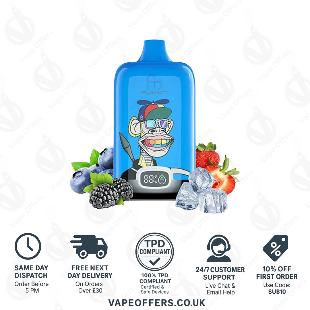 Blueberry Bubblegum Fumot Digital Box 12000 Puffs Vape