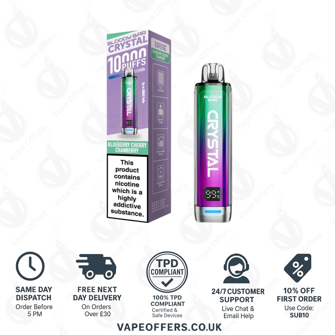Blueberry Cherry Cranberry Bloody Bar Crystal 10K Prefilled Pod Kit