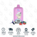 Load image into Gallery viewer, Blueberry Cherry Cranberry Fumot Digital Box 12000 Puffs Vape
