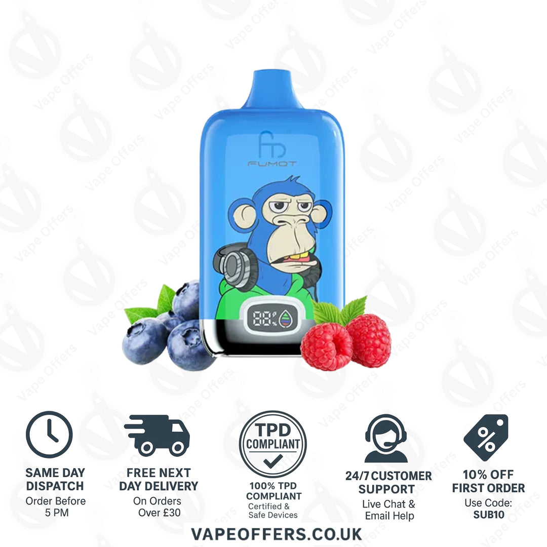 Blueberry Raspberry Fumot Digital Box 12000 Puffs Vape