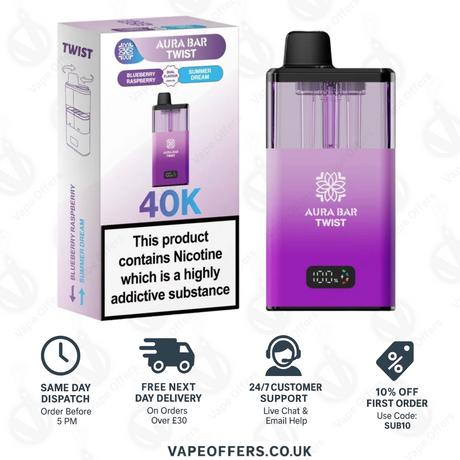 Blueberry Raspberry & Summer Dream – Aura Bar Twist 40K