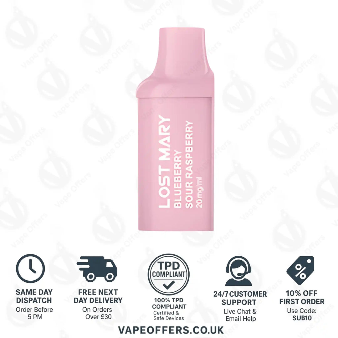 Blueberry Sour Raspberry Lost Mary BM600 Prefilled Pod