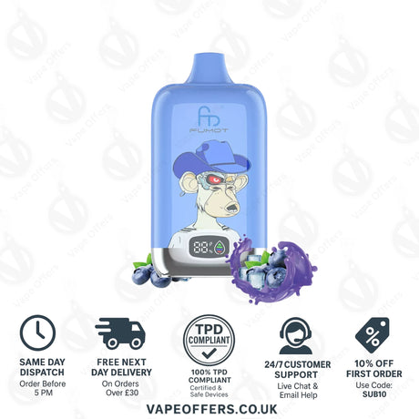 Blueberry on Ice Fumot Digital Box 12000 Puffs Vape