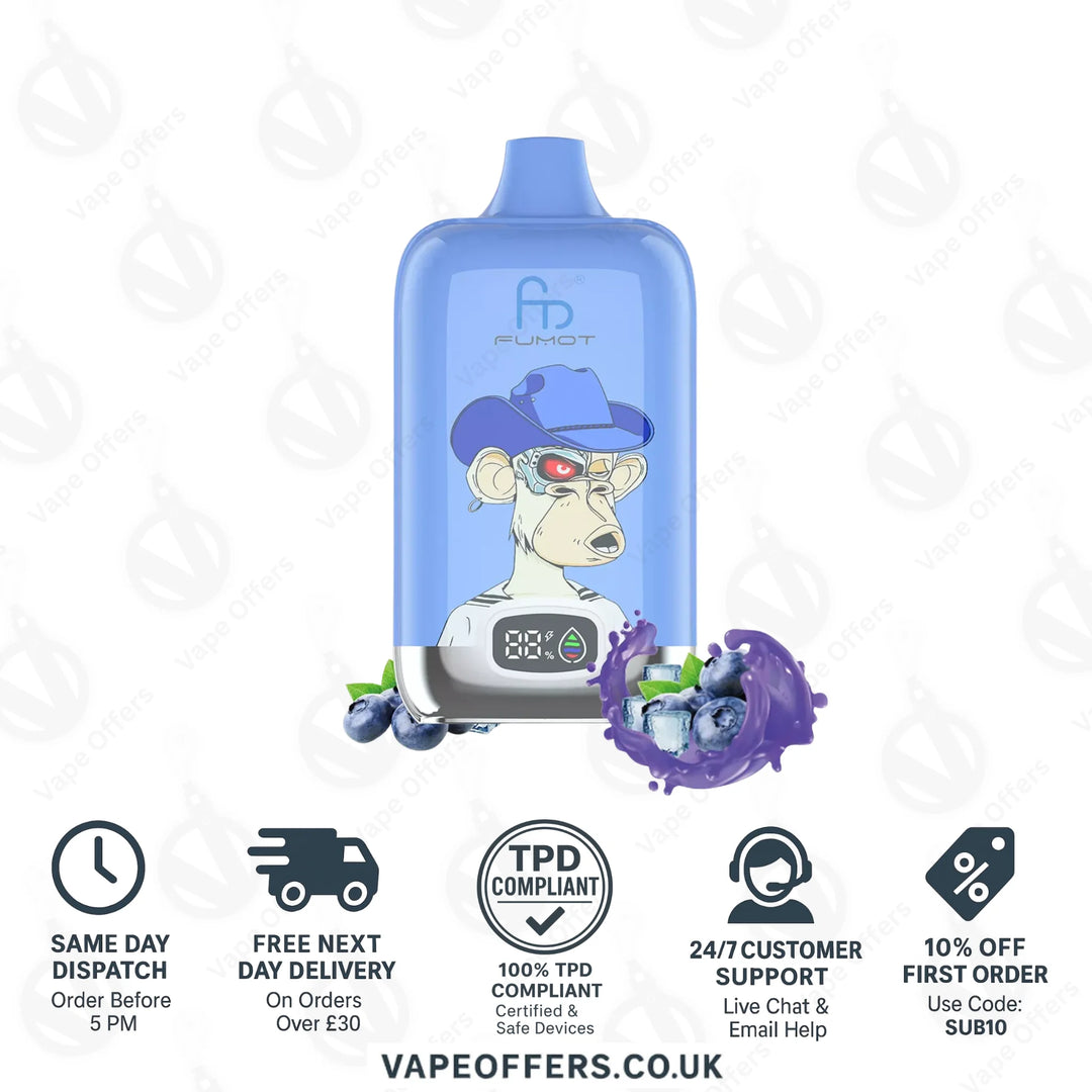 Blueberry on Ice Fumot Digital Box 12000 Puffs Vape