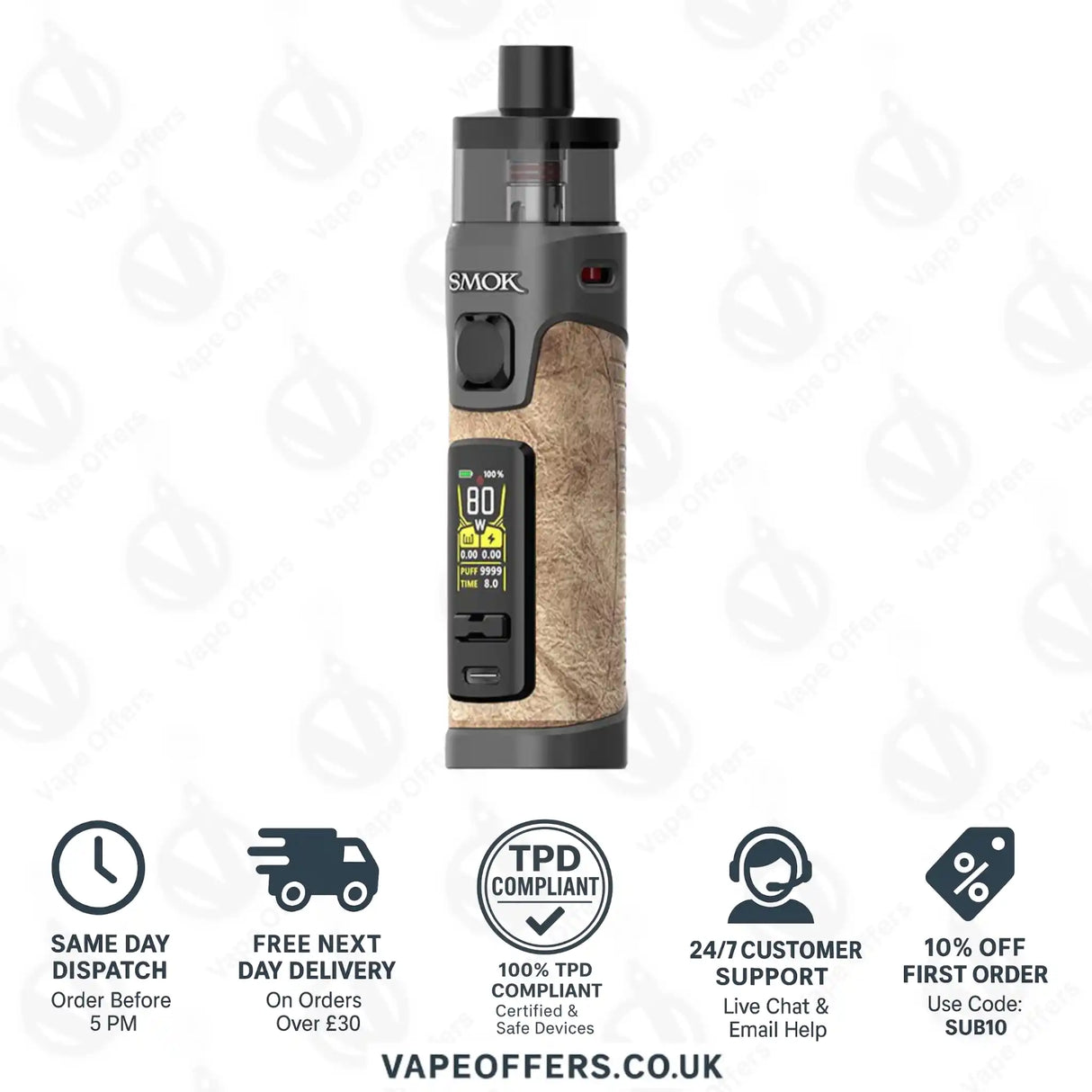 Smok Rpm 5 Pro Pod Vape Kit - Brown  Leather