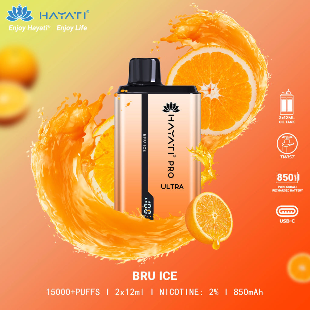 Bru Ice Hayati Pro Ultra 15000 Puffs Vape Bru Ice Hayati Pro Ultra 15000 Puffs Vape