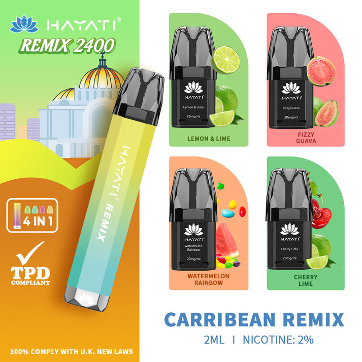 Hayati Remix 2400 Vape Kit - Carribean Remix