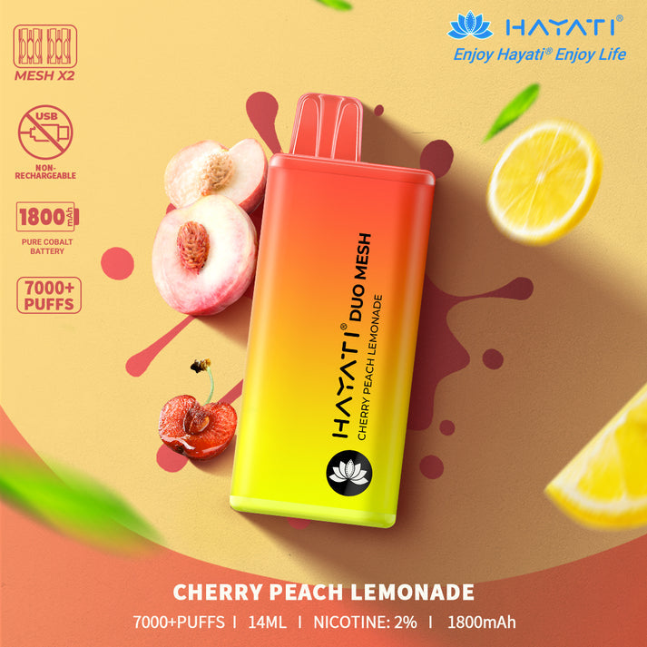 Crystal Pro Max By Hayati 7000 Duo Mesh - Cherry Peach Lemonade