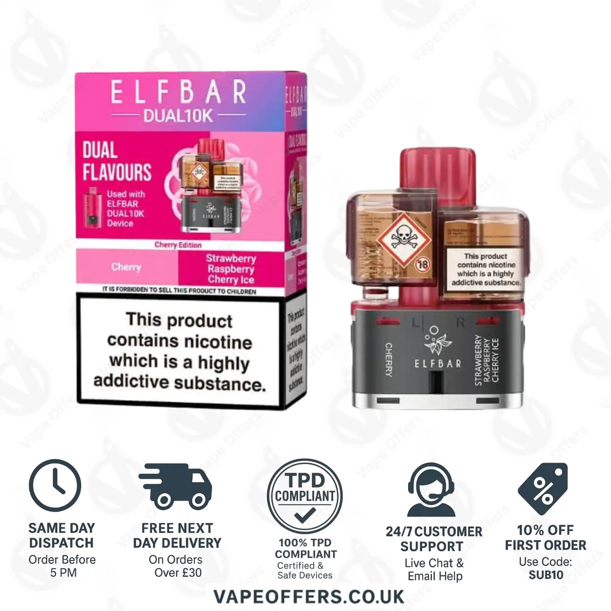 Elf Bar Dual 10K Prefilled Pod Cherry Edition