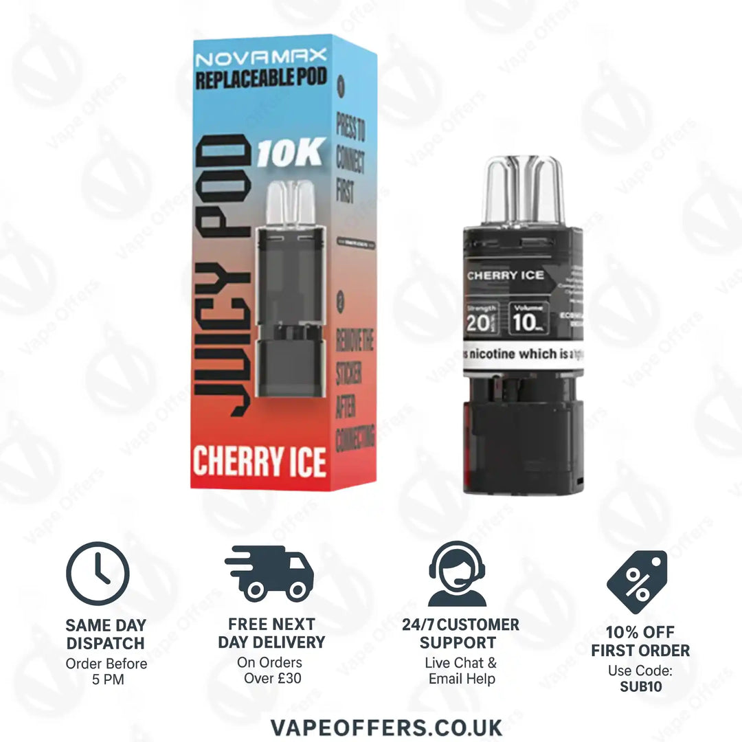 Juicy Pod Novamax 10K Prefilled Pods - Cherry Ice 
