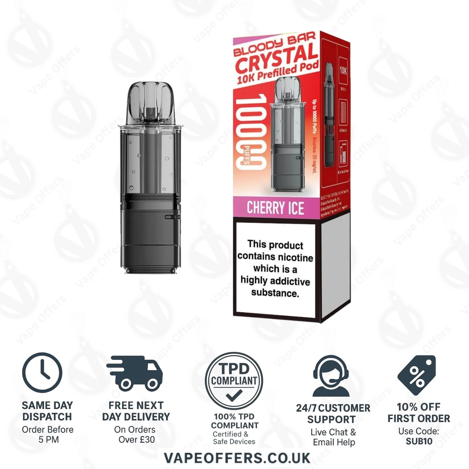 Cherry Ice Bloody Bar Crystal 10K Prefilled Pod 