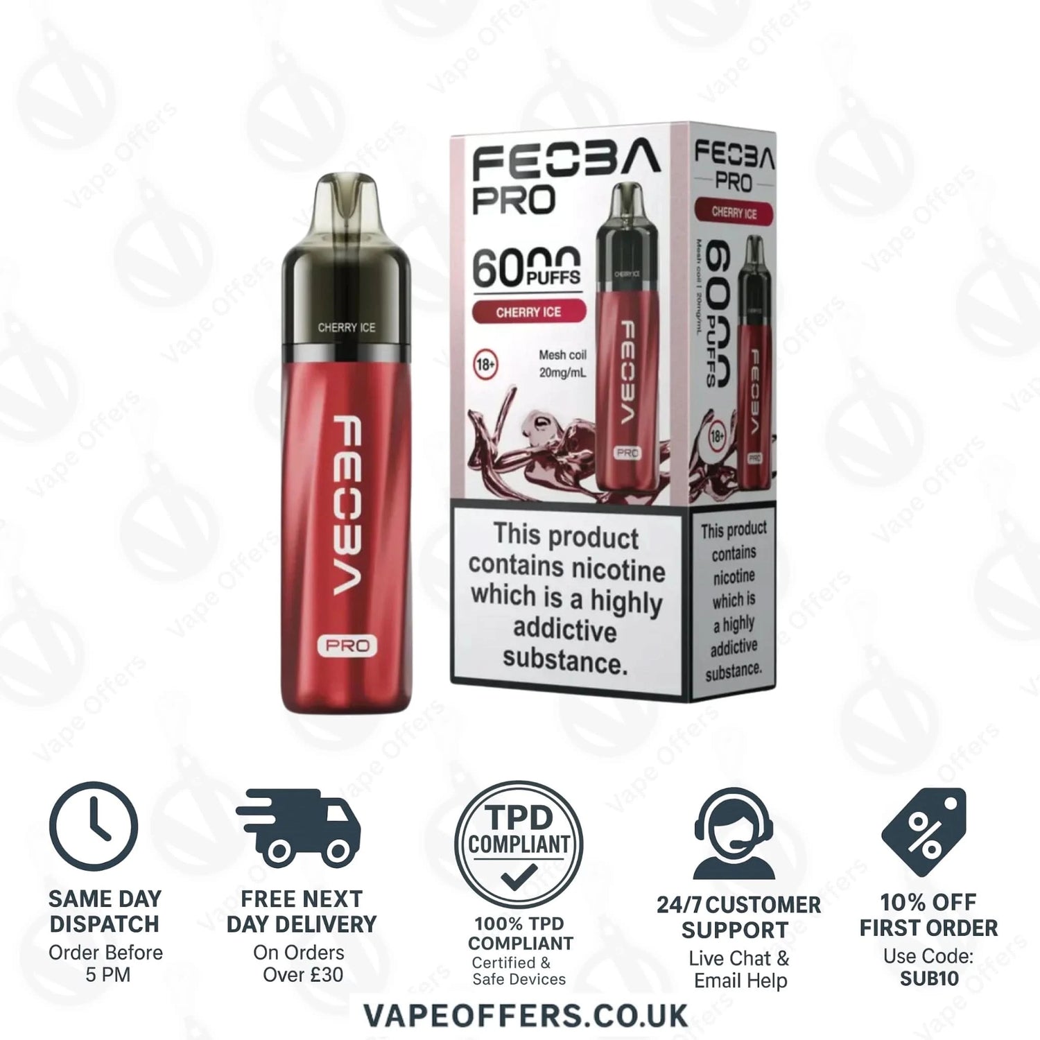 Cherry Ice Feoba Pro 6000 Puffs Prefilled Pod Kit 