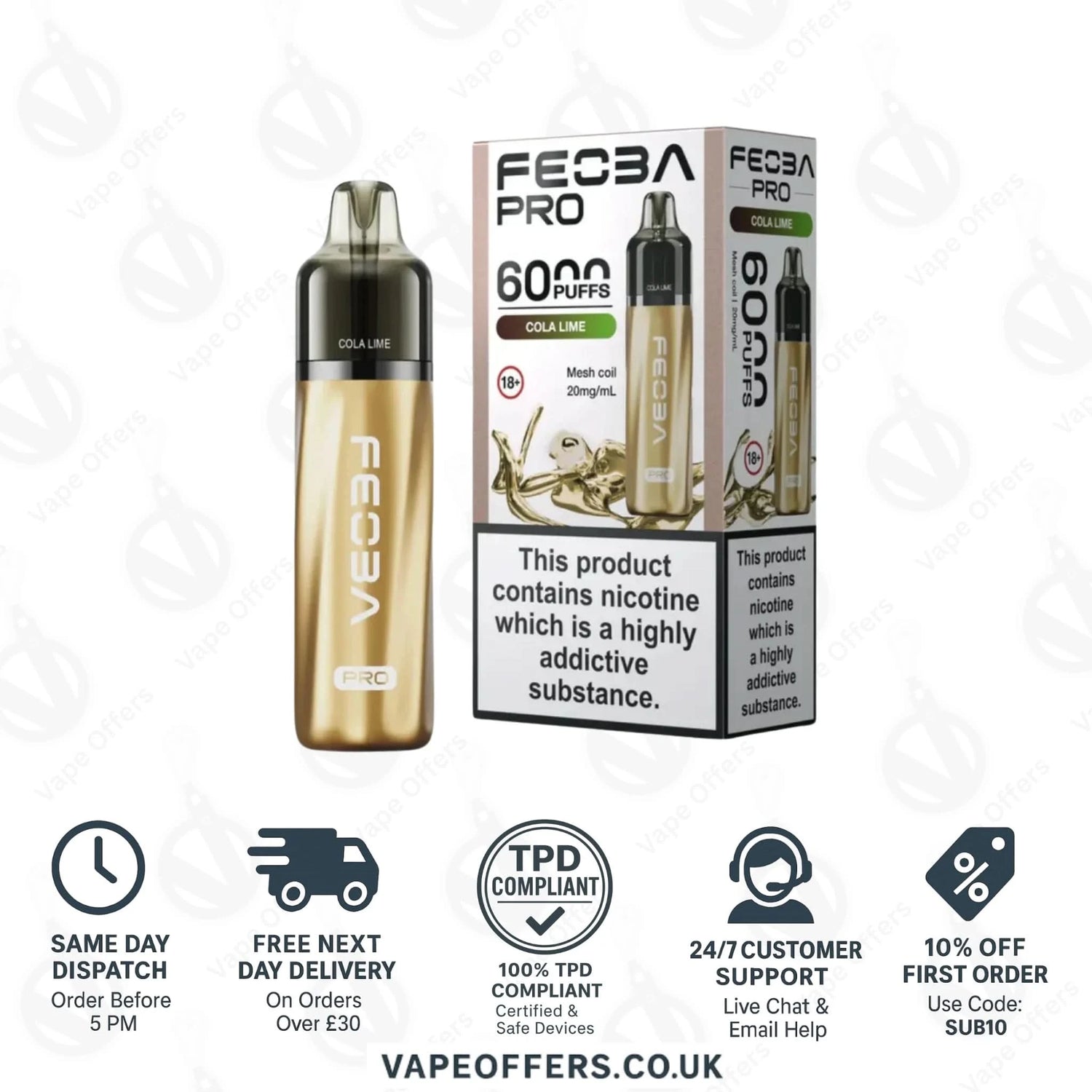 Cola Lime Feoba Pro 6000 Puffs Prefilled Pod Kit 