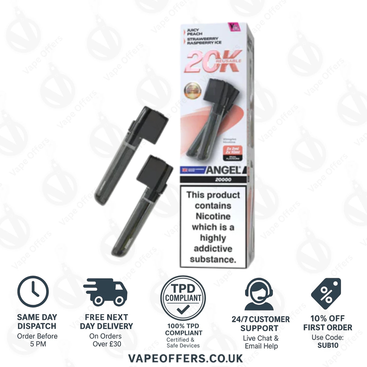 Coral Edition Vapes Bars Angel 20k Prefilled Dual Pod