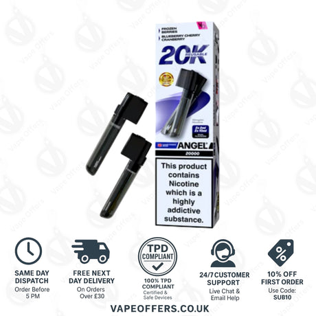 Crown Edition Vapes Bars Angel 20k Prefilled Dual Pod