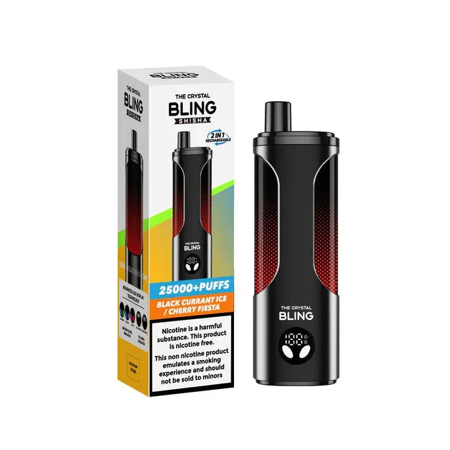 Crystal Bling shisha 25000 - ⁠Blackcurrant ice / Cherry Feista