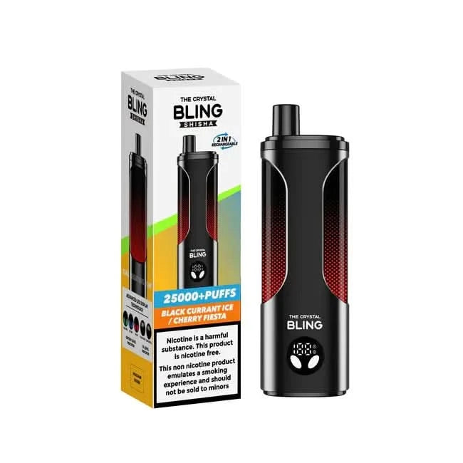 Crystal Bling shisha 25000 - ⁠Blackcurrant ice / Cherry Feista 