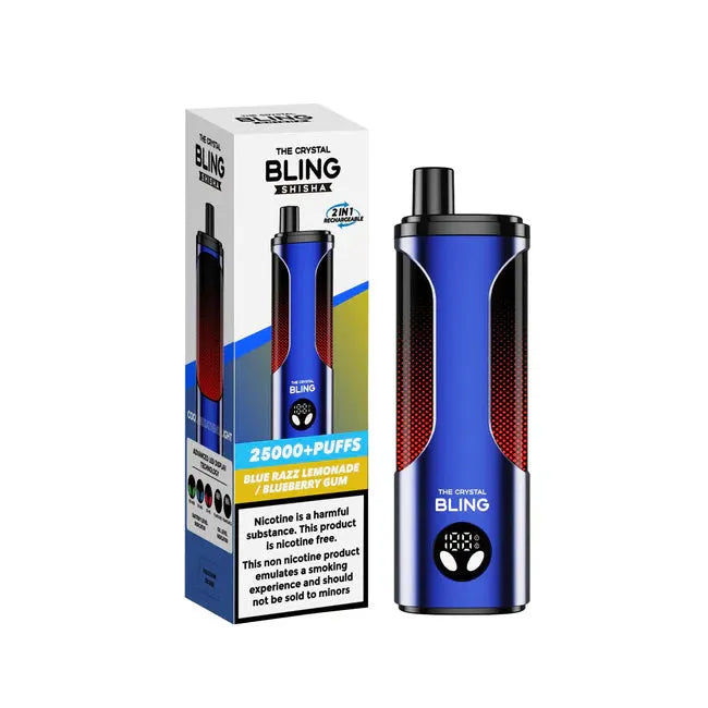Crystal Bling shisha 25000 -⁠ Blue Razz Lemonade / Blueberry Gum