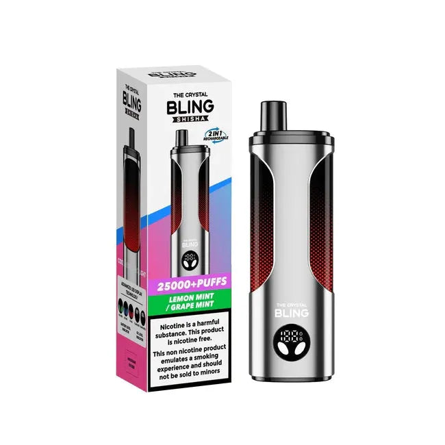 Crystal Bling shisha 25000 - Lemon Mint / Grape Mint