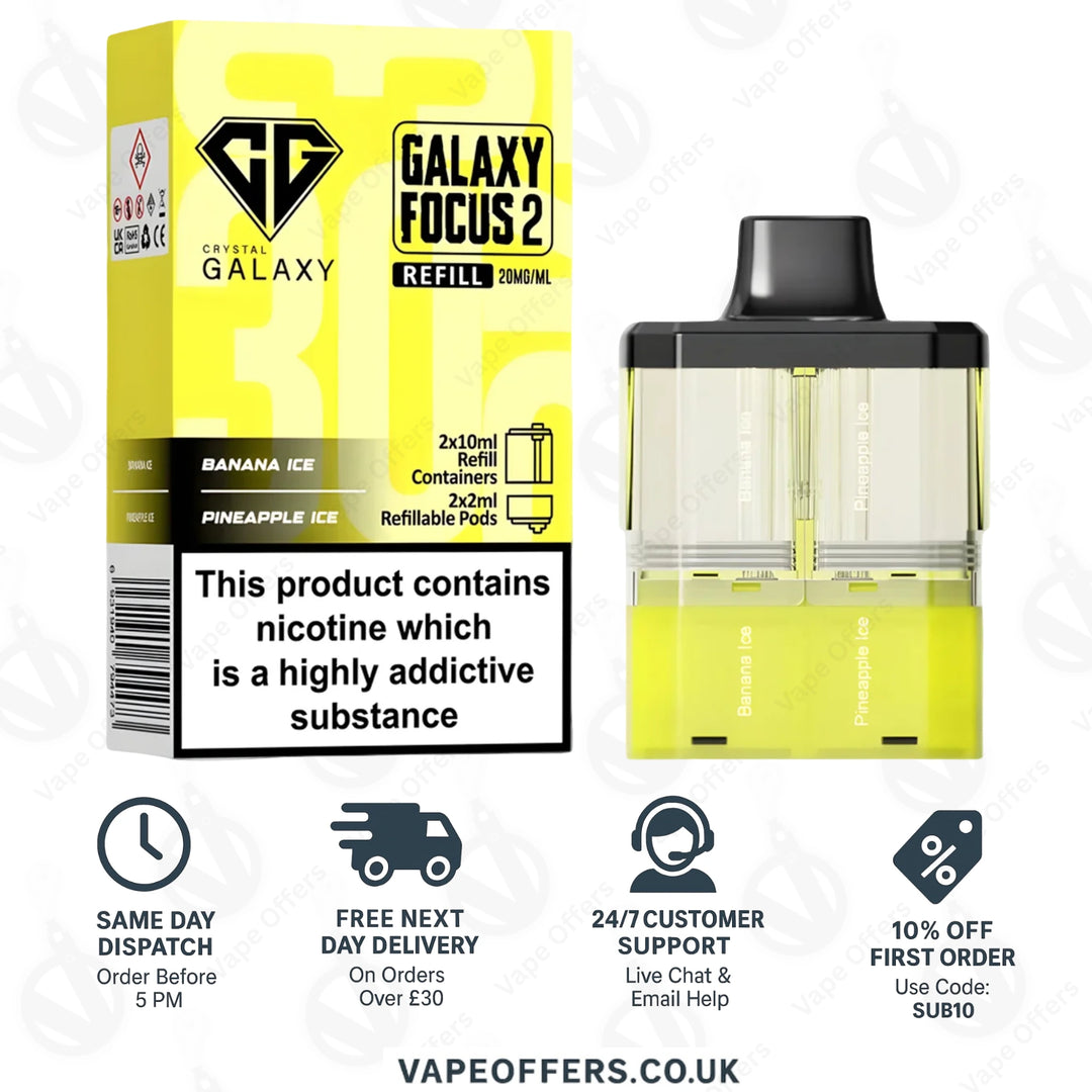 Crystal Galaxy Focus 2 30K – Banana Ice / Pineapple Ice
