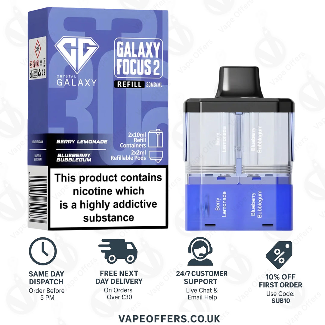 Crystal Galaxy Focus 2 30K – Berry Lemonade / Blueberry Bubblegum