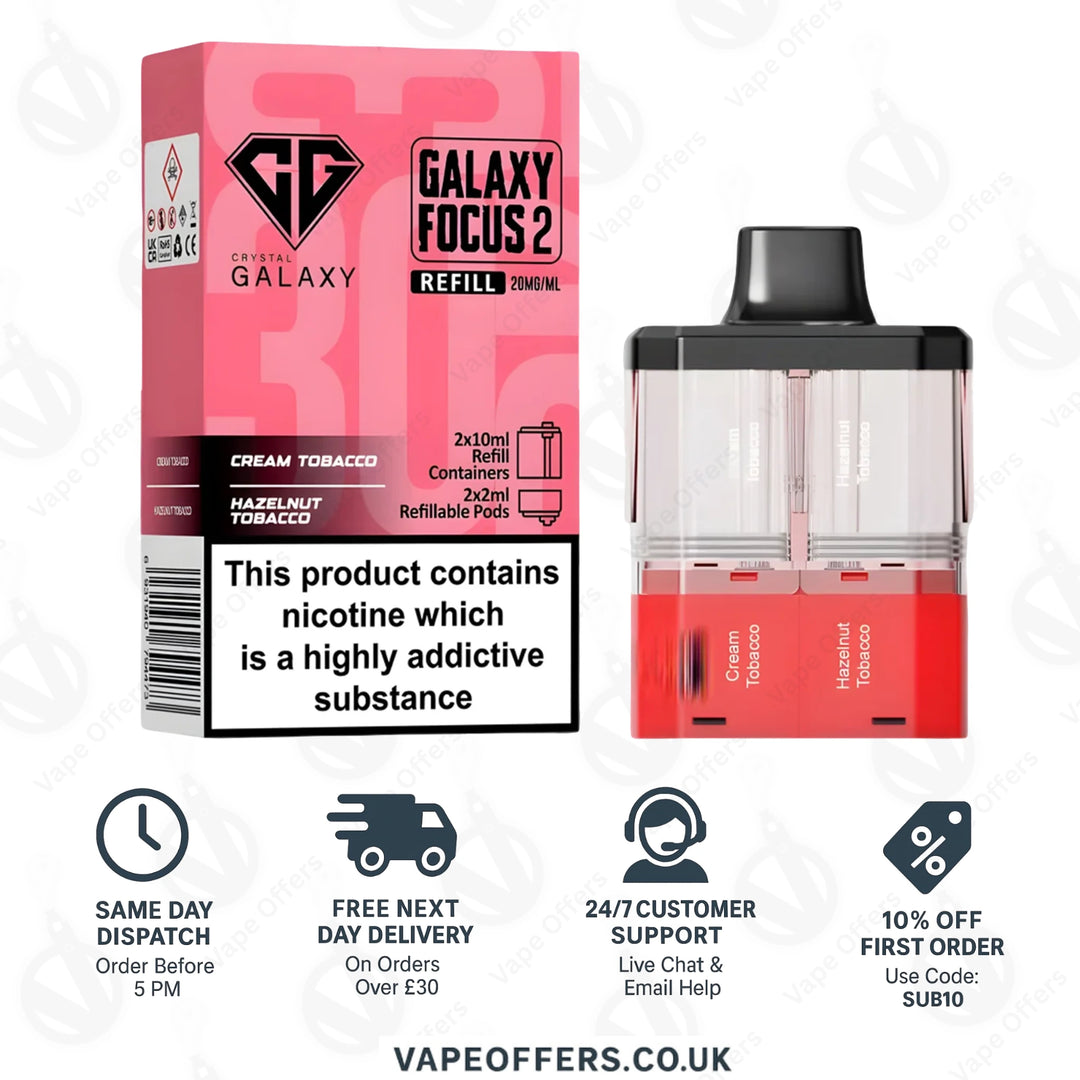 Crystal Galaxy Focus 2 30K – Cream Tobacco / Hazelnut Tobacco