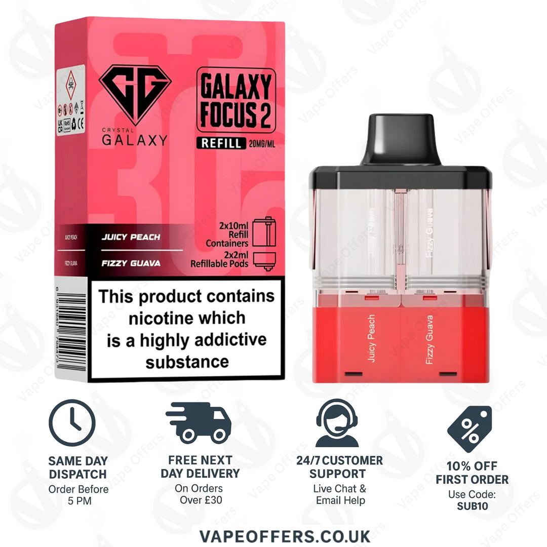 Crystal Galaxy Focus 2 30K – Juicy Peach / Fizzy Guava