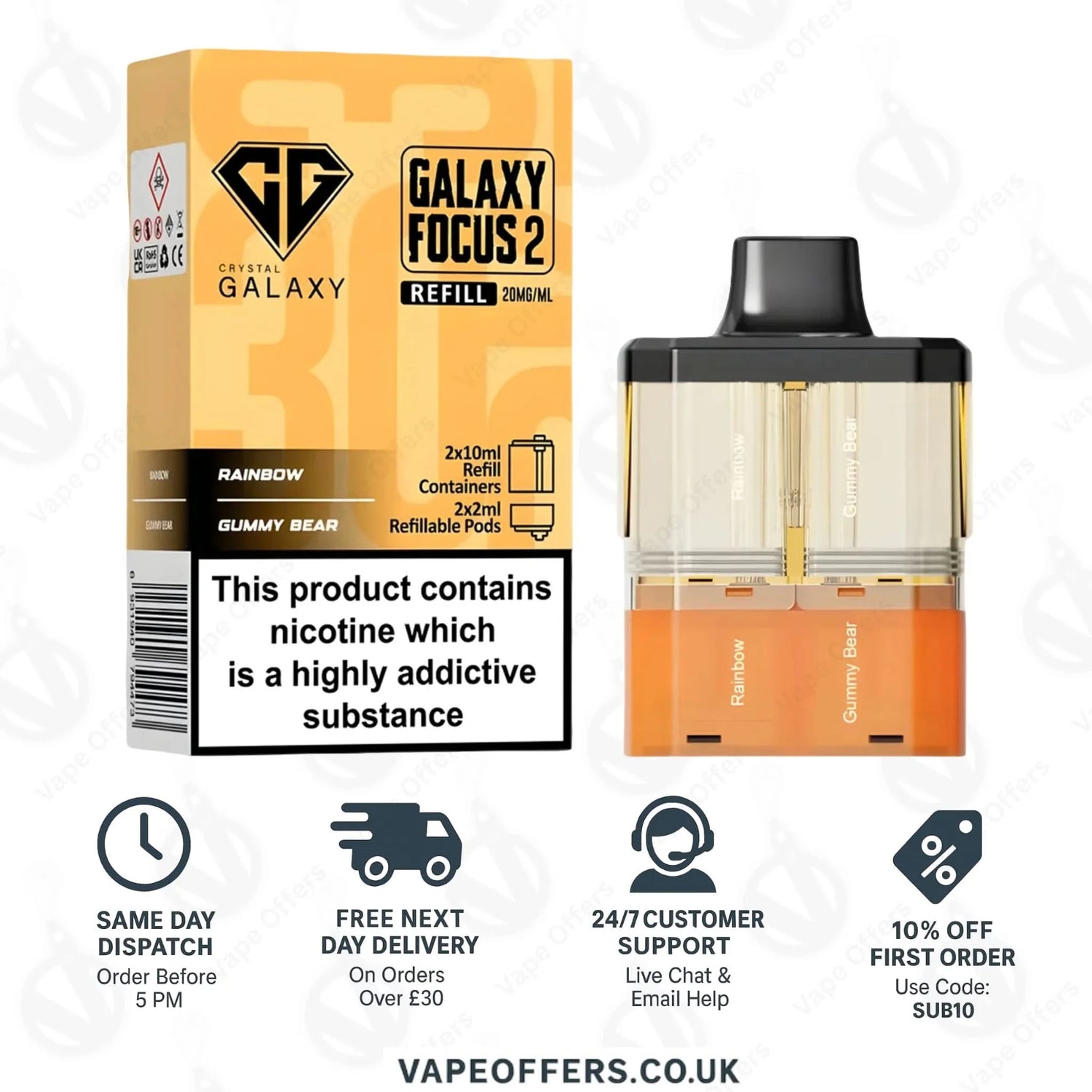 Crystal Galaxy Focus 2 30K Refills | Galaxy Replacement Pods 