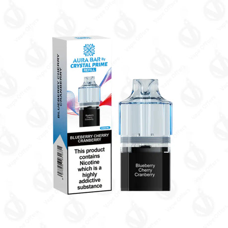 Crystal Prime Aura Bar 10k Blueberry Cherry Cranberry Prefilled Vape Pod