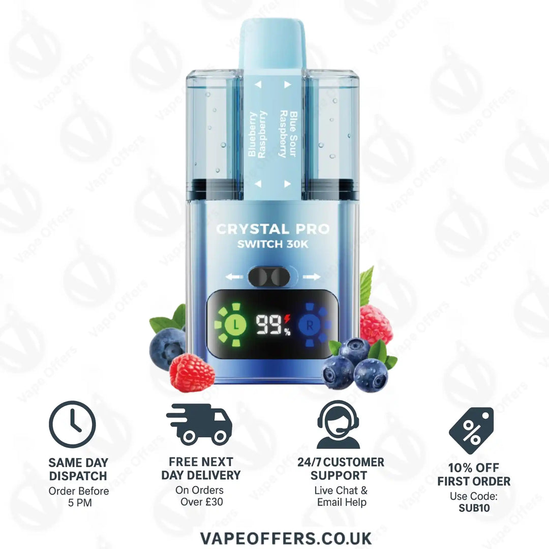 Crystal Pro Switch 30K – Blueberry Raspberry & Blue Sour Raspberry
