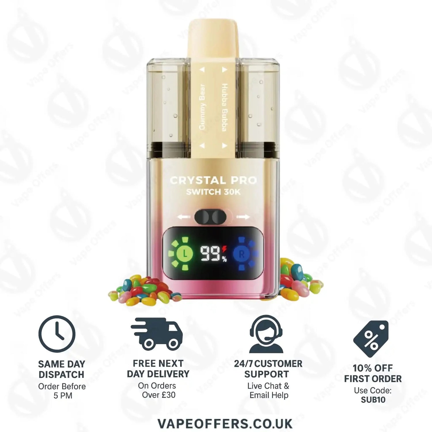 Crystal Pro Switch 30K – Gummy Bear & Hubba Bubba 