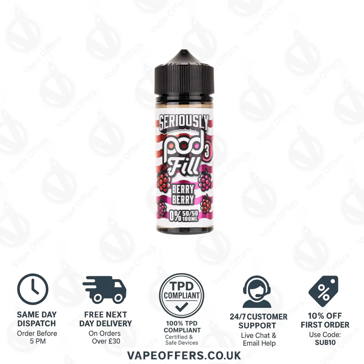 Doozy’s Seriously Pod Fill 3 Berry Berry 100ml Shortfill