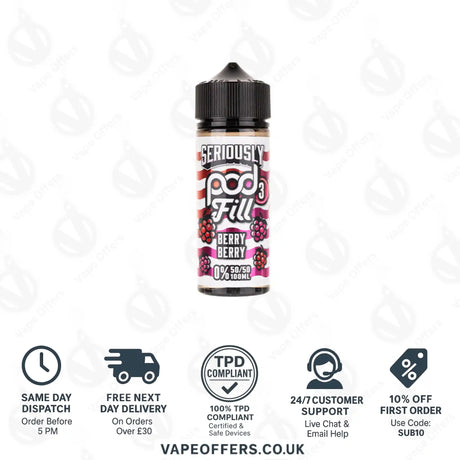 Doozy’s Seriously Pod Fill 3 Berry Berry 100ml Shortfill