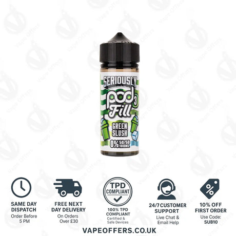 Doozy’s Seriously Pod Fill 3 Green Slush 100ml Shortfill