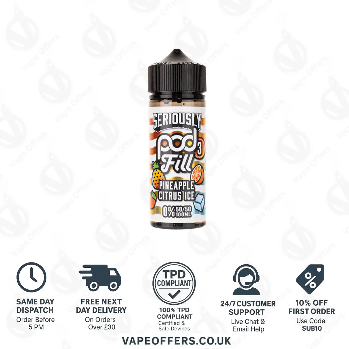 Doozy’s Seriously Pod Fill 3 Pineapple Citrus 100ml Shortfill