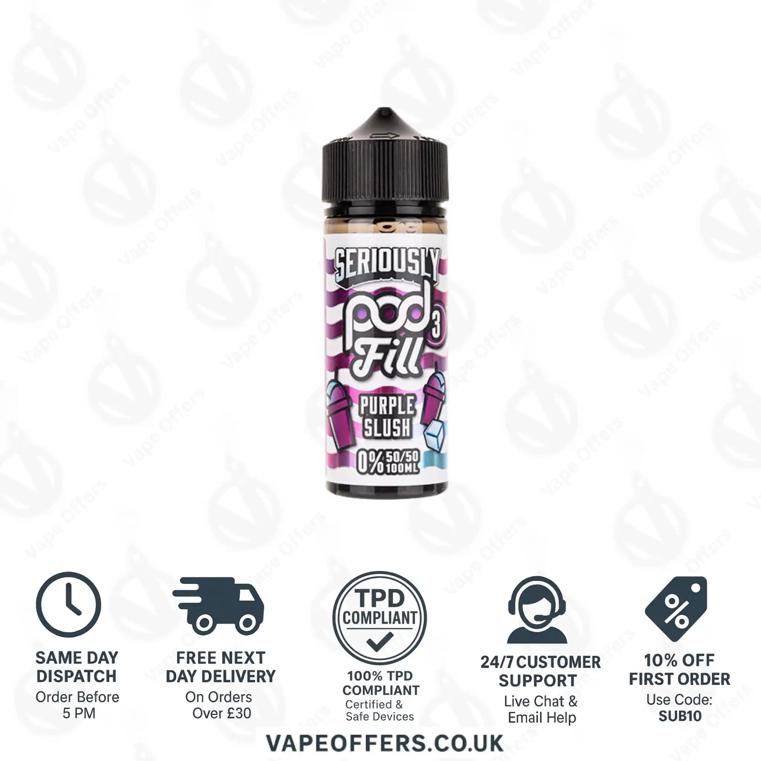 Doozy’s Seriously Pod Fill 3 Purple Slush 100ml Shortfill 