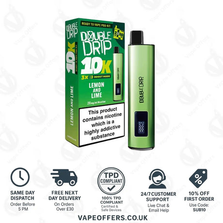 Double Drip 10K Prefilled Pod Kit Lemon & Lime