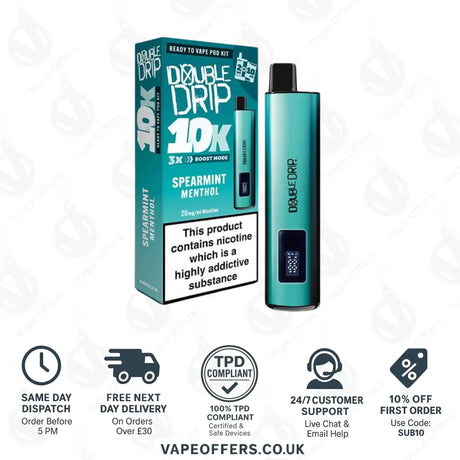 Double Drip 10K Prefilled Pod Kit Spearmint Menthol