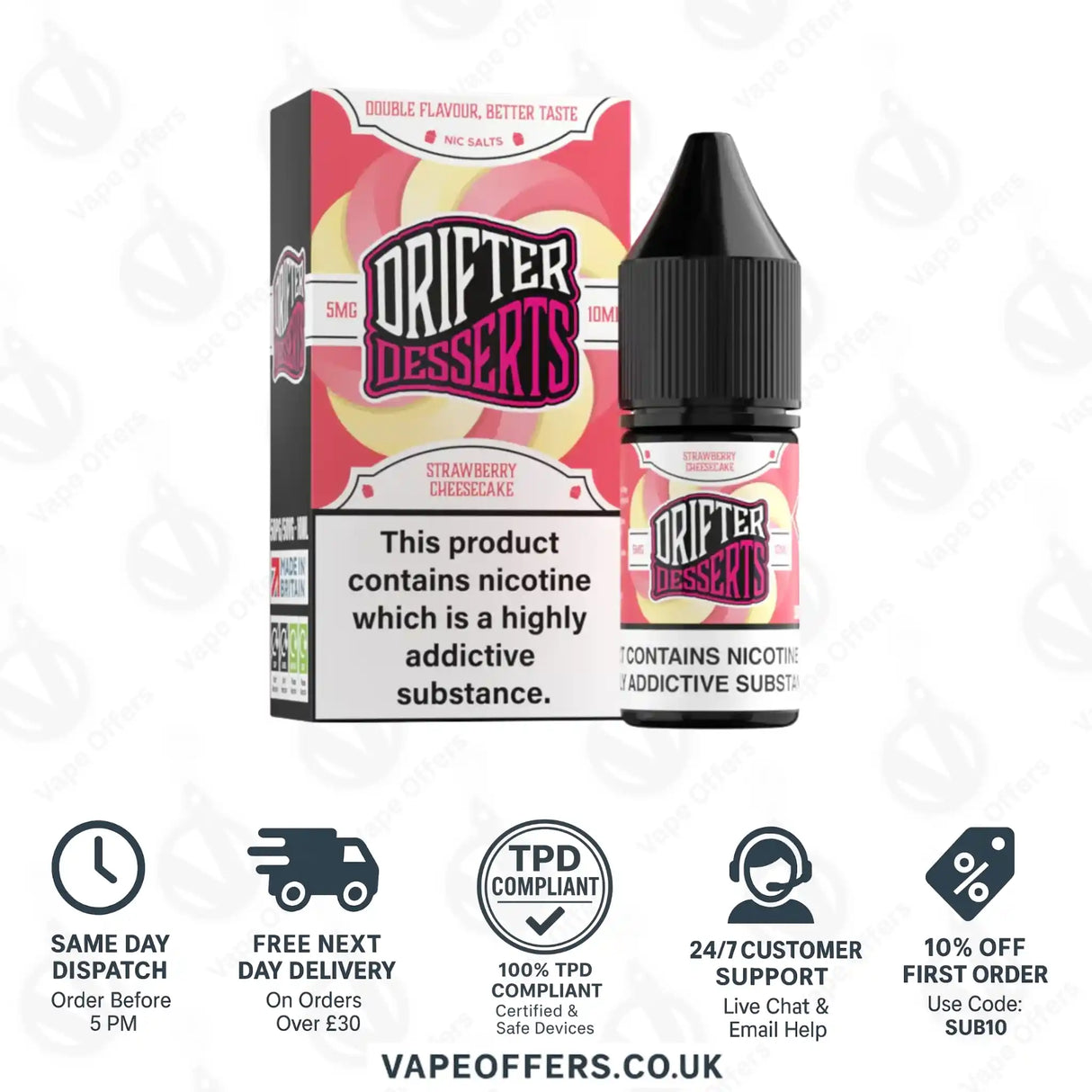 Drifter Dessert Strawberry Donut 10ml Nic Salt 