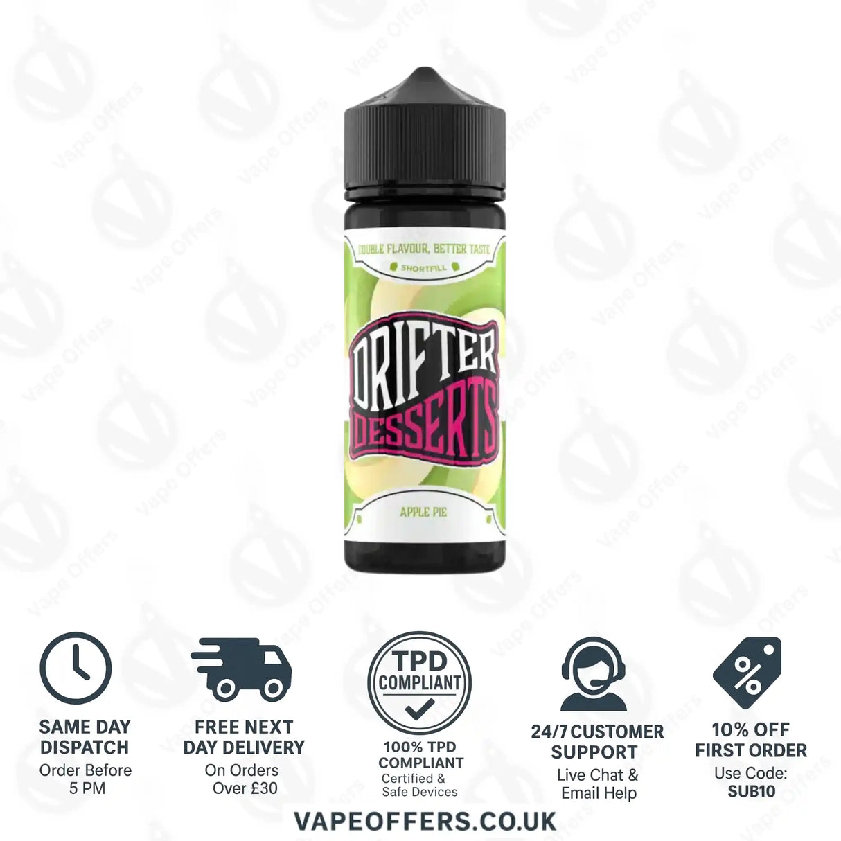 Drifter Desserts 100ml Shortfill Apple Pie