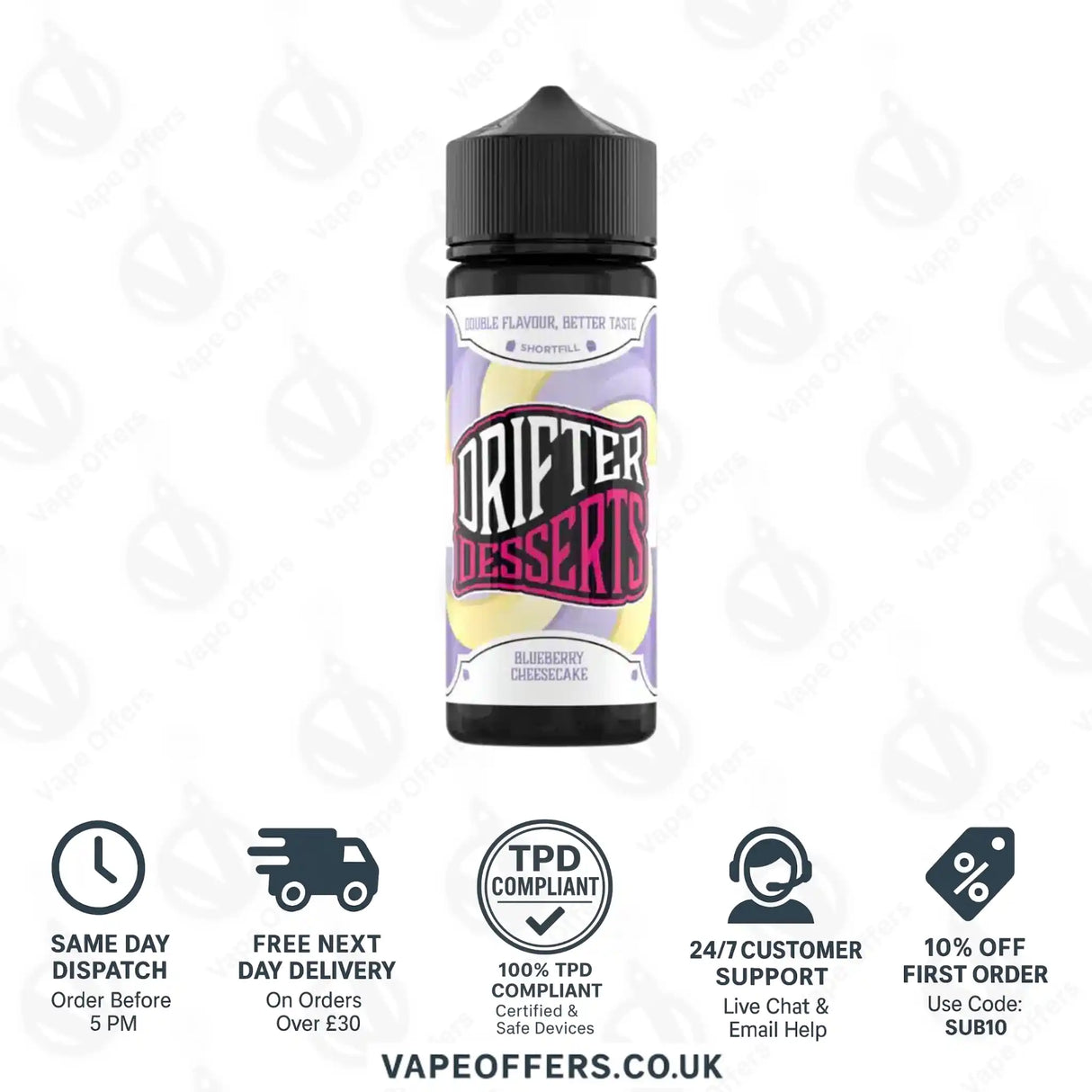 Drifter Desserts 100ml Shortfill Blueberry Cheesecake