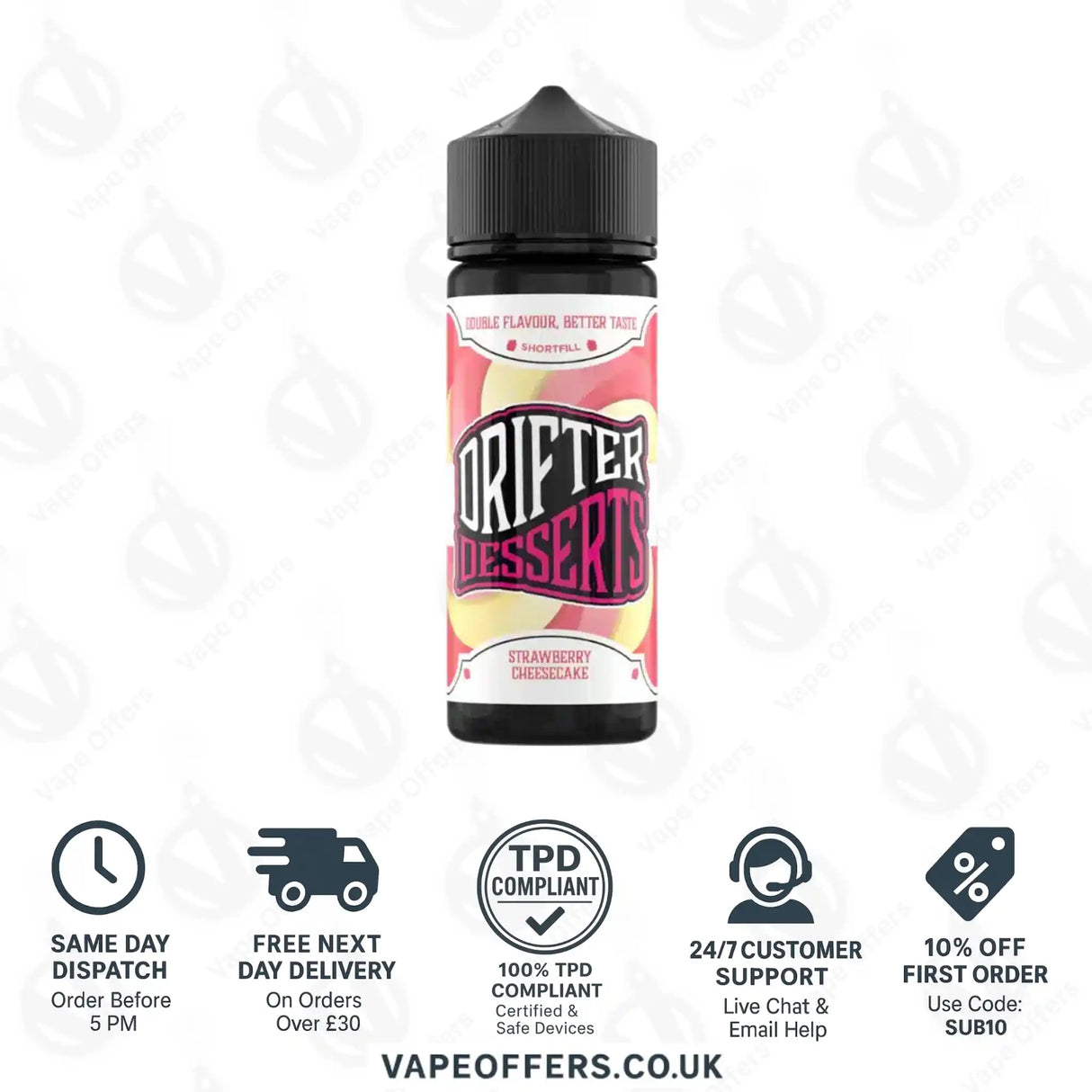 Drifter Desserts 100ml Shortfill Strawberry Cheesecake