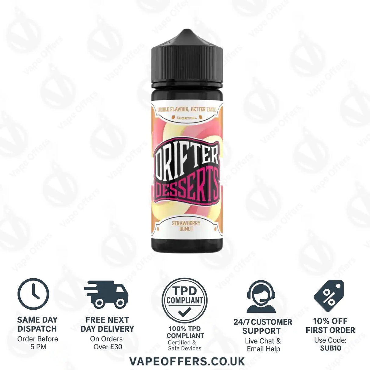 Drifter Desserts 100ml Shortfill Strawberry Donut